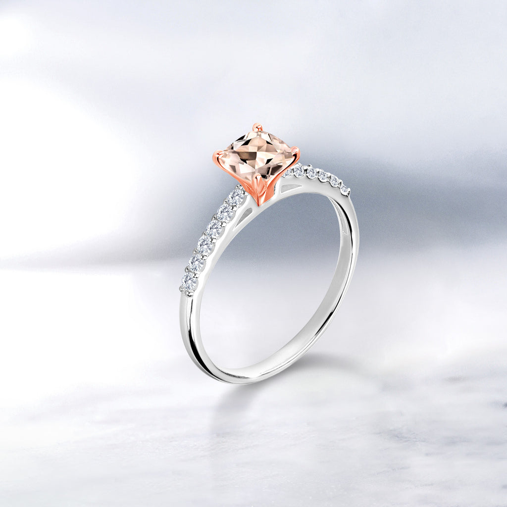 Ring in 925 Sterling Silver and 10K Rose Gold