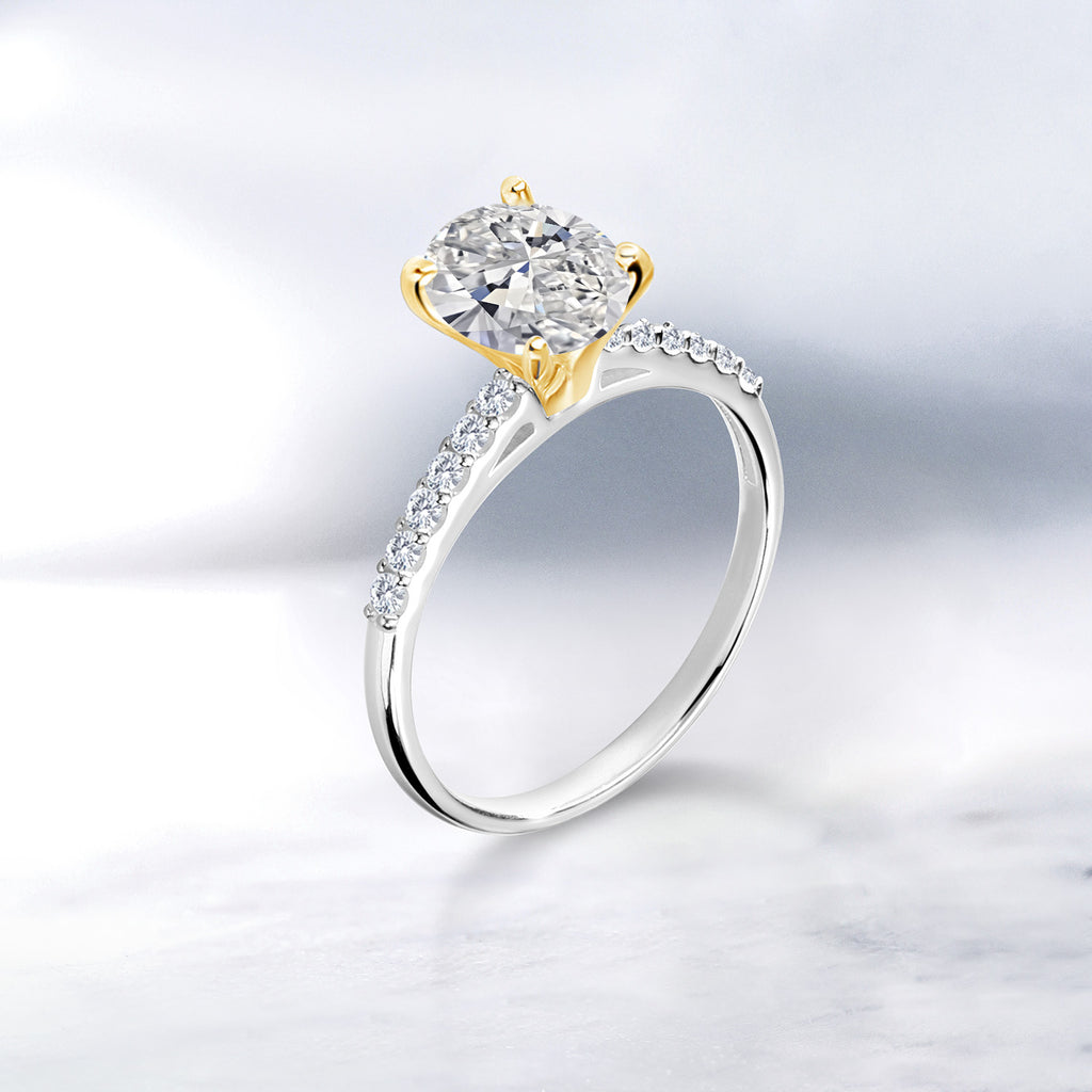 Ring in 925 Sterling Silver and 10K Yellow Gold