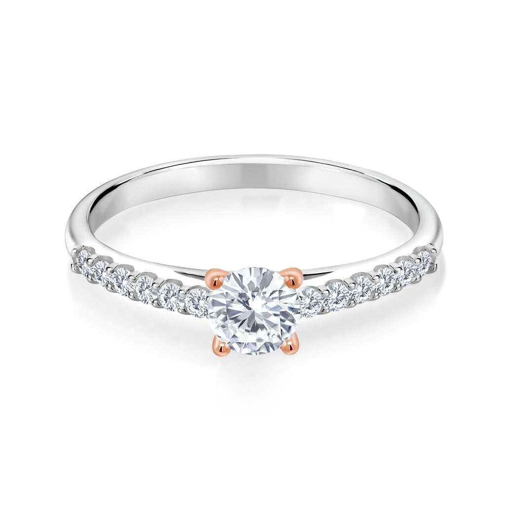 Ring in 925 Sterling Silver and 10K Rose Gold