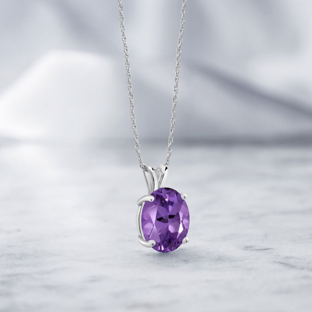 Amethyst_Pendant in 14K White Gold