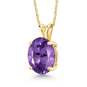 Amethyst - February_Pendant in 14K Yellow Gold