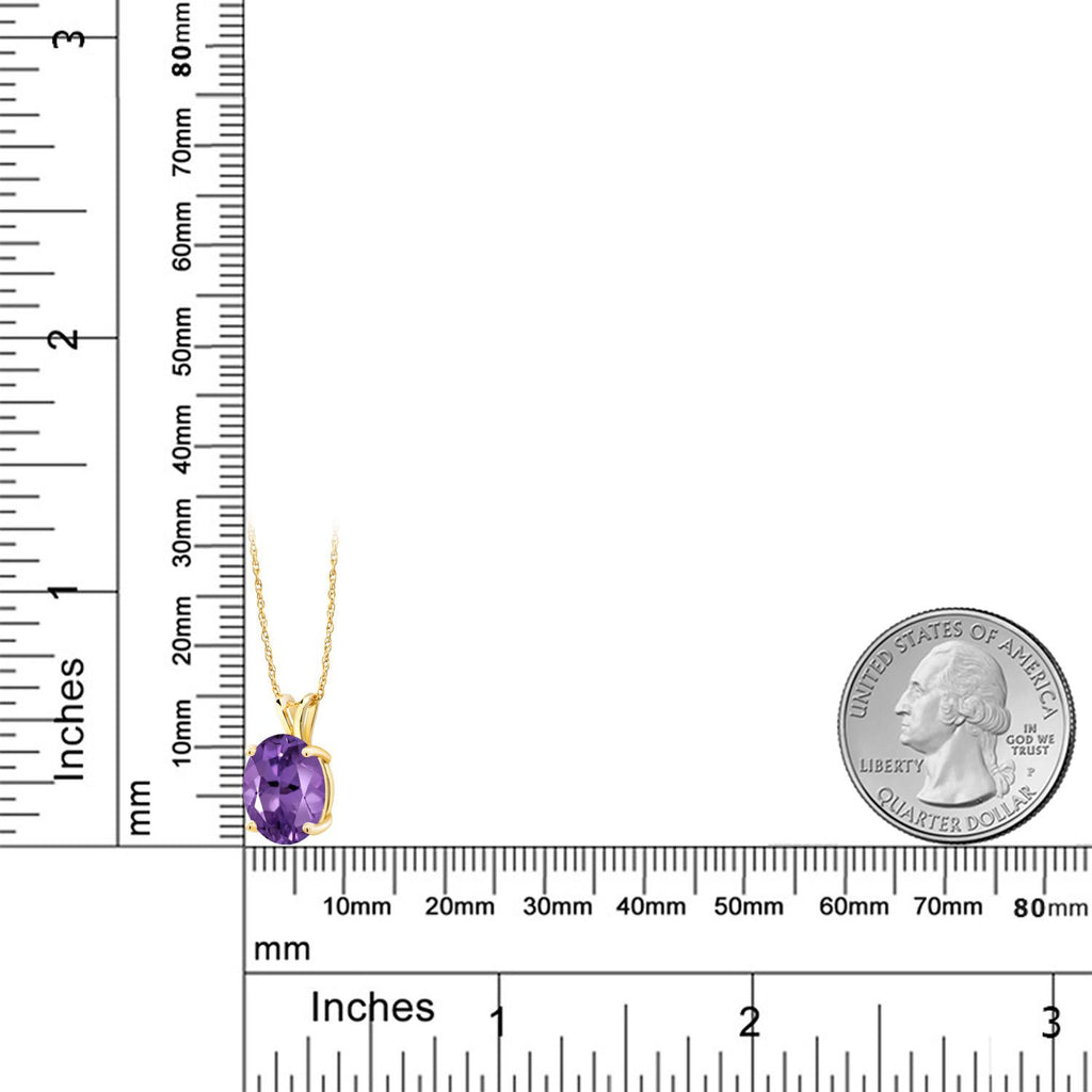 Amethyst - February_Pendant in 14K Yellow Gold
