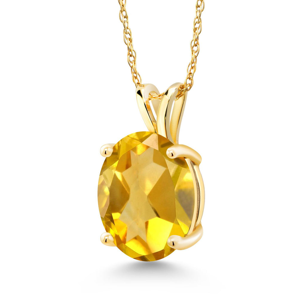 Citrine - November_Pendant in 14K Yellow Gold