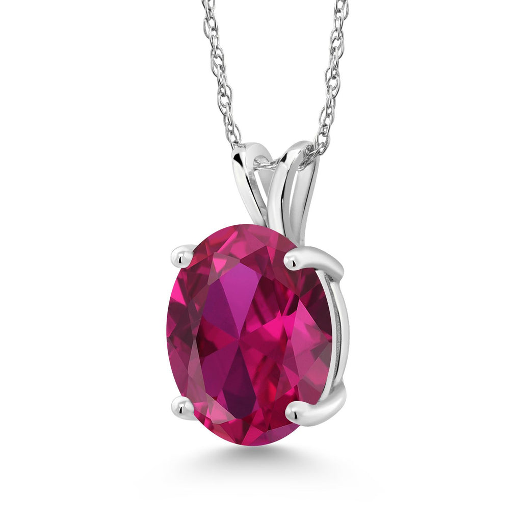 Created Ruby - July_Pendant in 14K White Gold