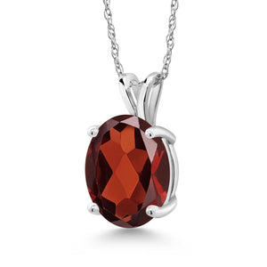 Garnet - January_Pendant in 14K White Gold