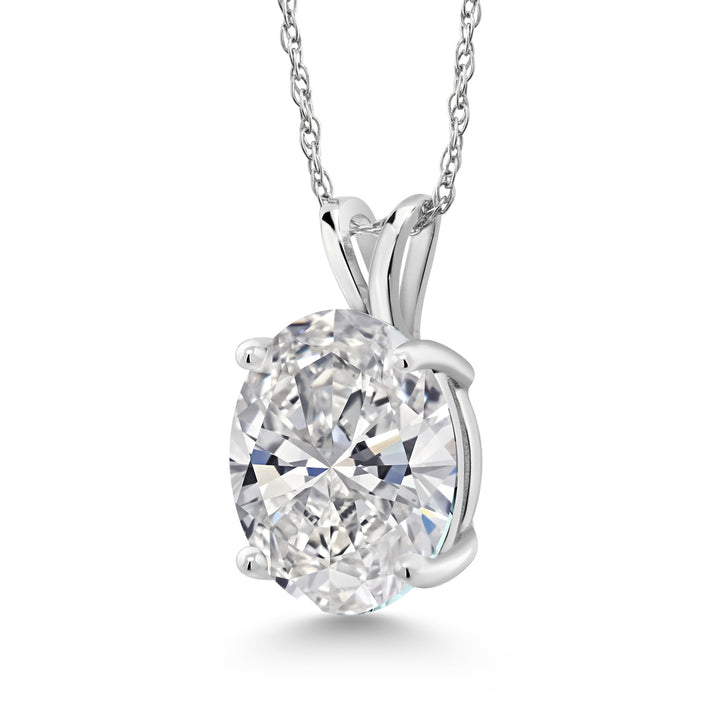 White Lab Grown Diamond - April_Pendant in 14K White Gold