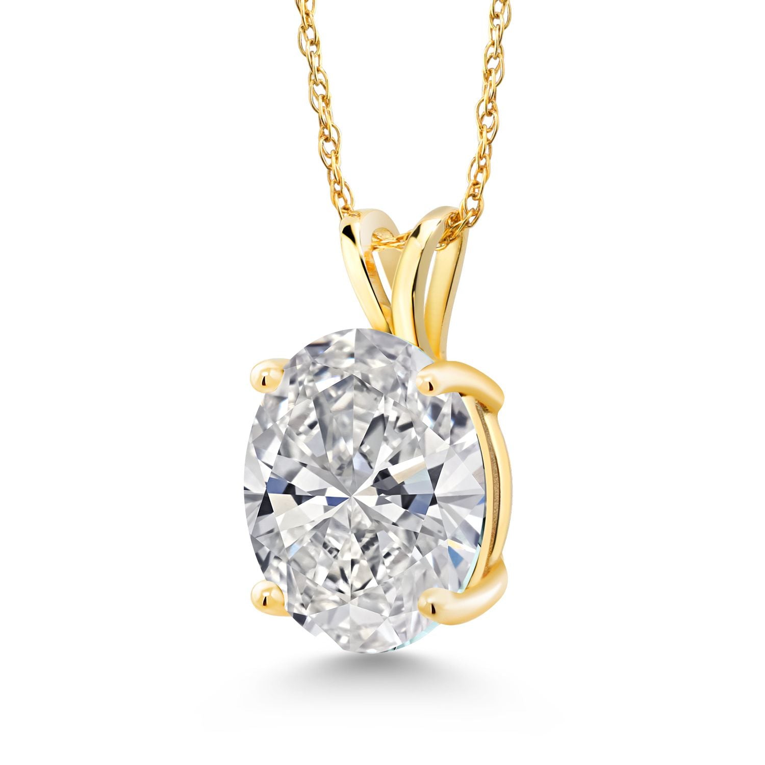 White Lab Grown Diamond - April_Pendant in 14K Yellow Gold