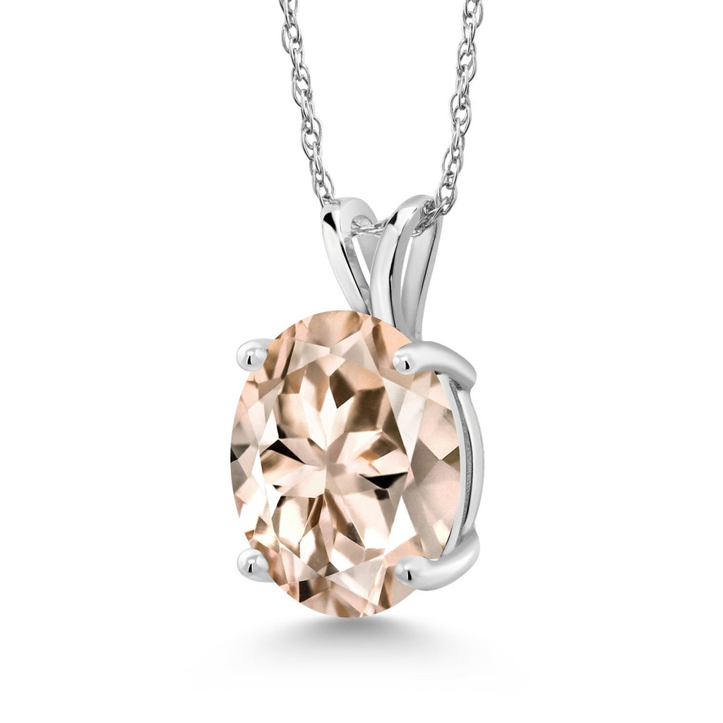 Morganite - October_Pendant in 14K White Gold
