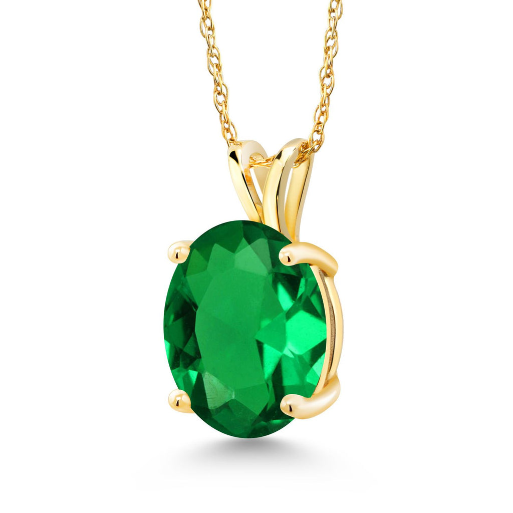 Nano Emerald - May_Pendant in 14K Yellow Gold
