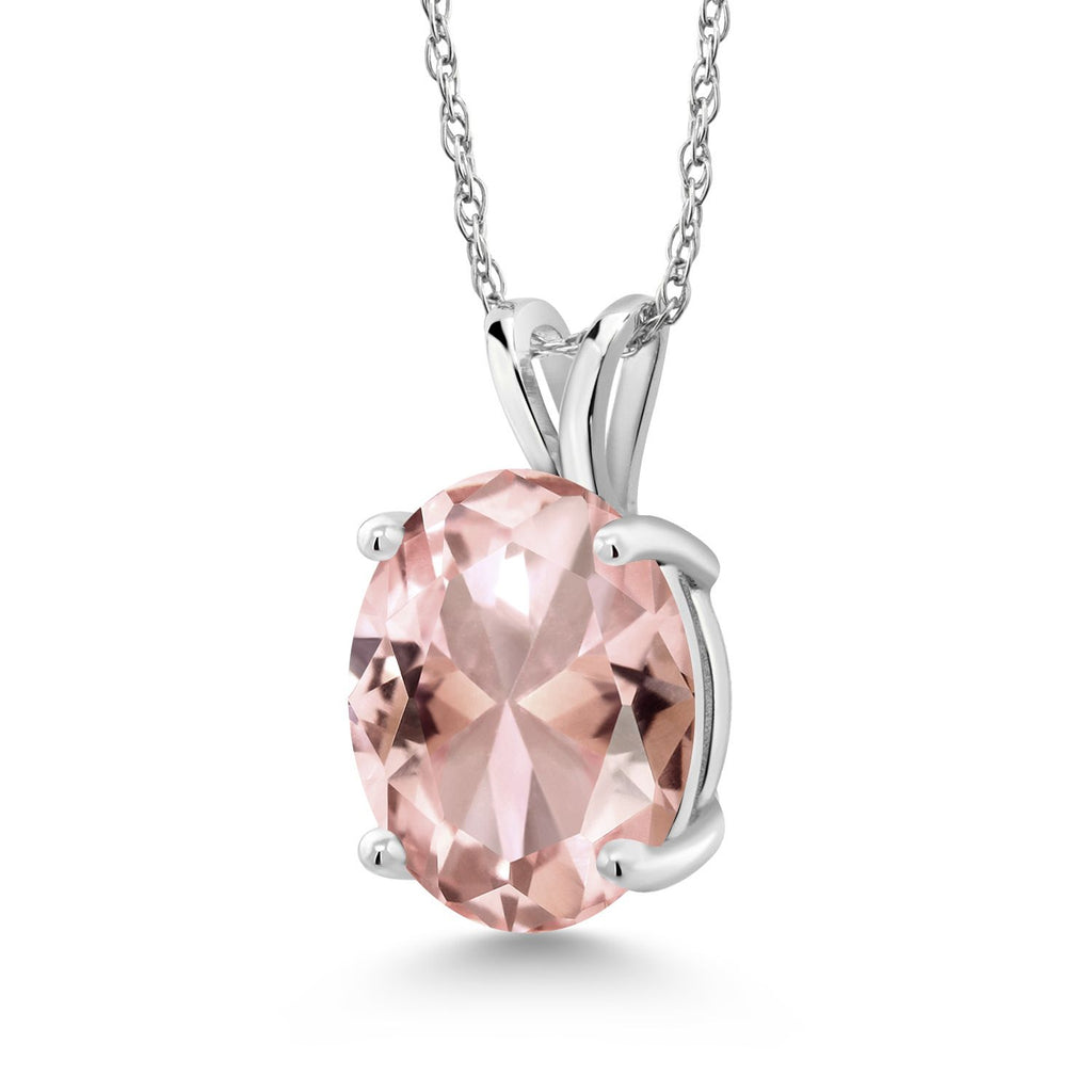 Nano Morganite - October_Pendant in 14K White Gold