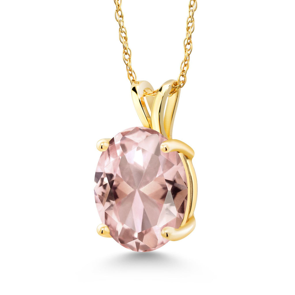 Nano Morganite - October_Pendant in 14K Yellow Gold