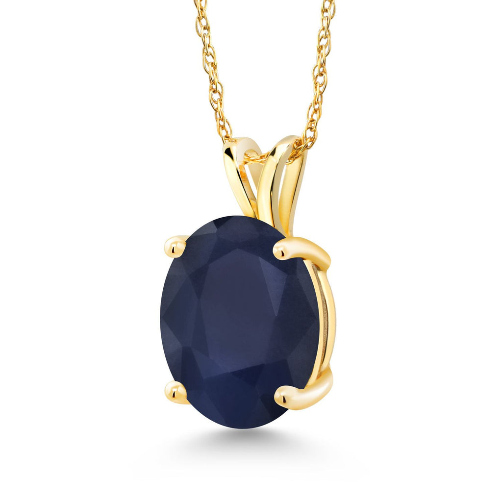 Blue Sapphire - September_Pendant in 14K Yellow Gold