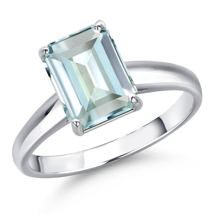 Created Aquamarine - March_8_Ring in 10K White Gold
