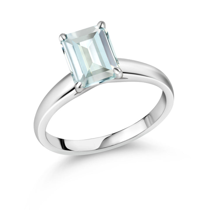 Created Aquamarine - March_5_Ring in 10K White Gold