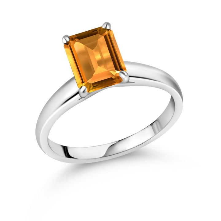 Citrine - November_8_Ring in 10K White Gold