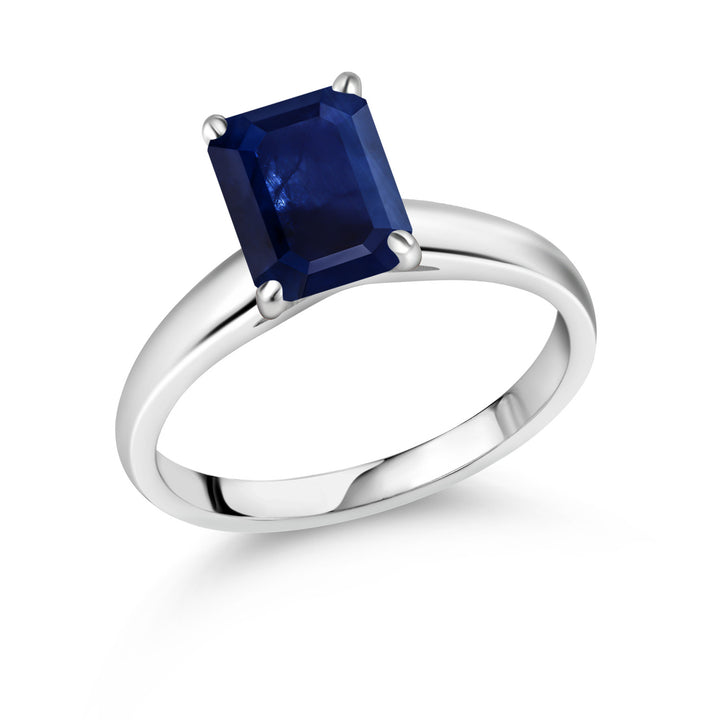 Blue Sapphire - September_8_Ring in 10K White Gold