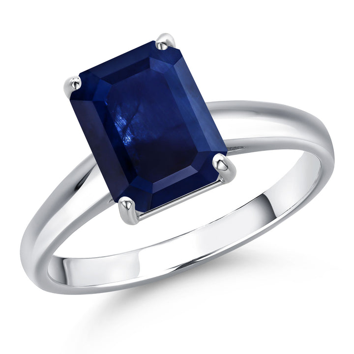Blue Sapphire - September_5_Ring in 10K White Gold