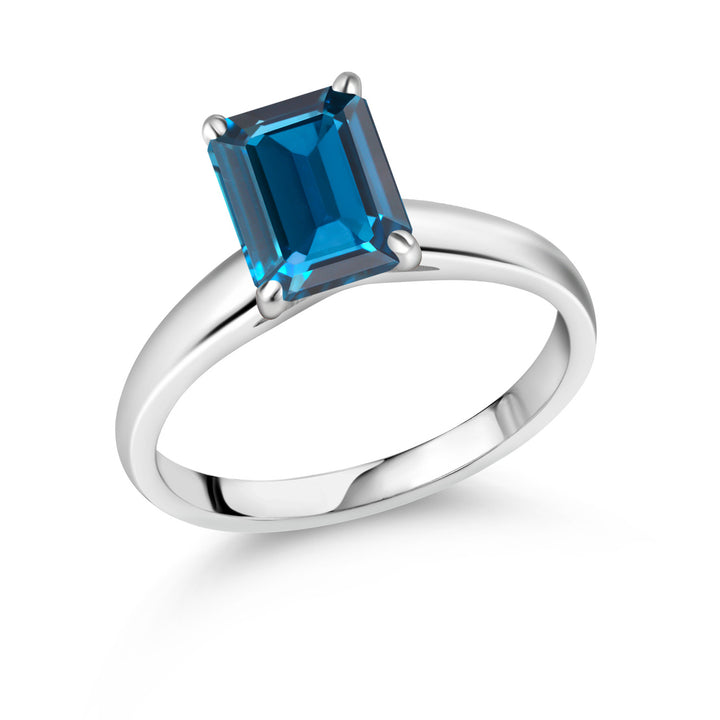 London Blue Topaz - November_5_Ring in 10K White Gold