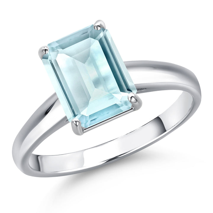 Sky Blue Topaz - November_9_Ring in 10K White Gold