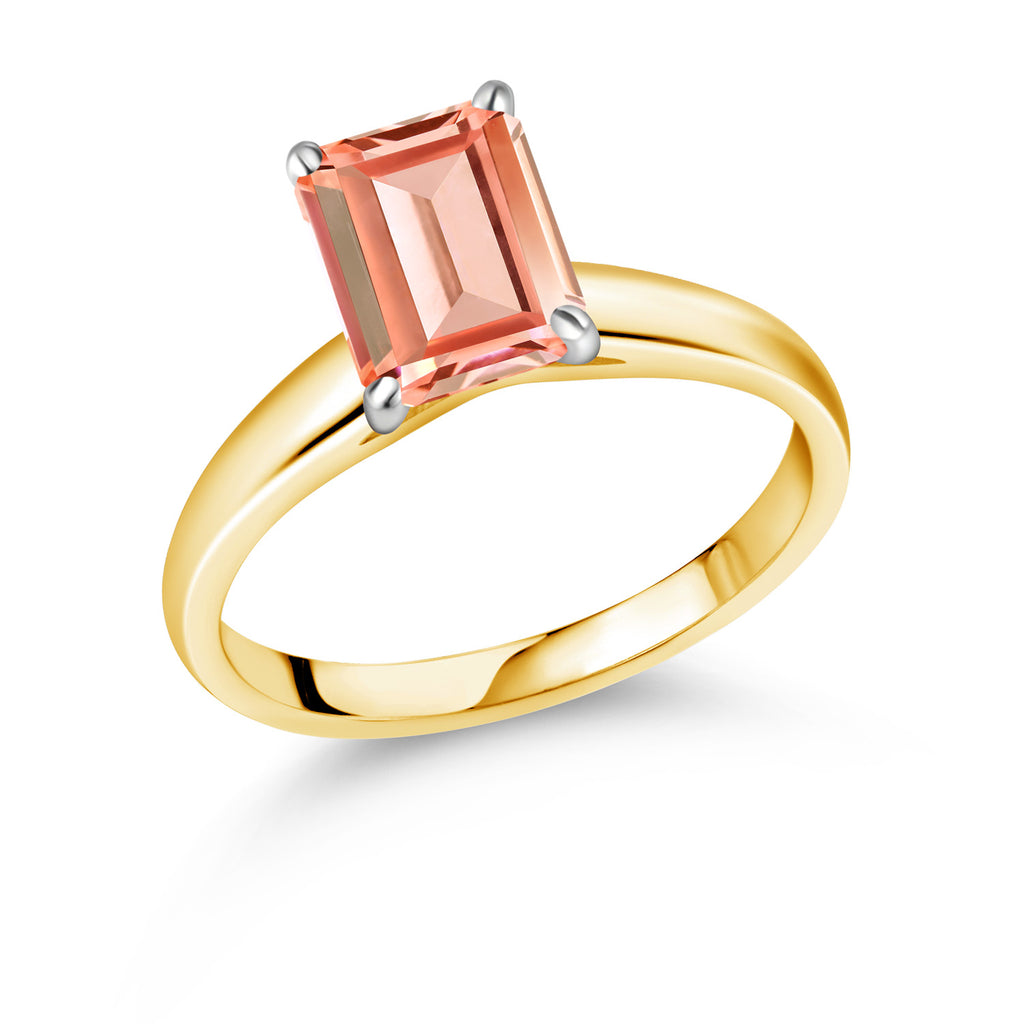 Nano Morganite - October_9_Ring in 10K Two Tone Gold