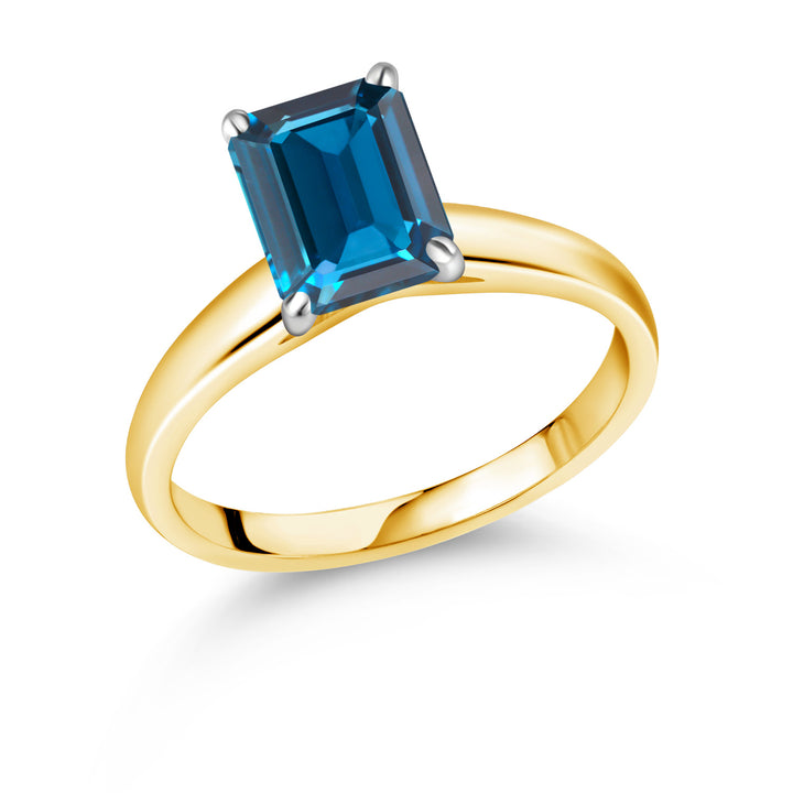 London Blue Topaz - November_5_Ring in 10K Two Tone Gold
