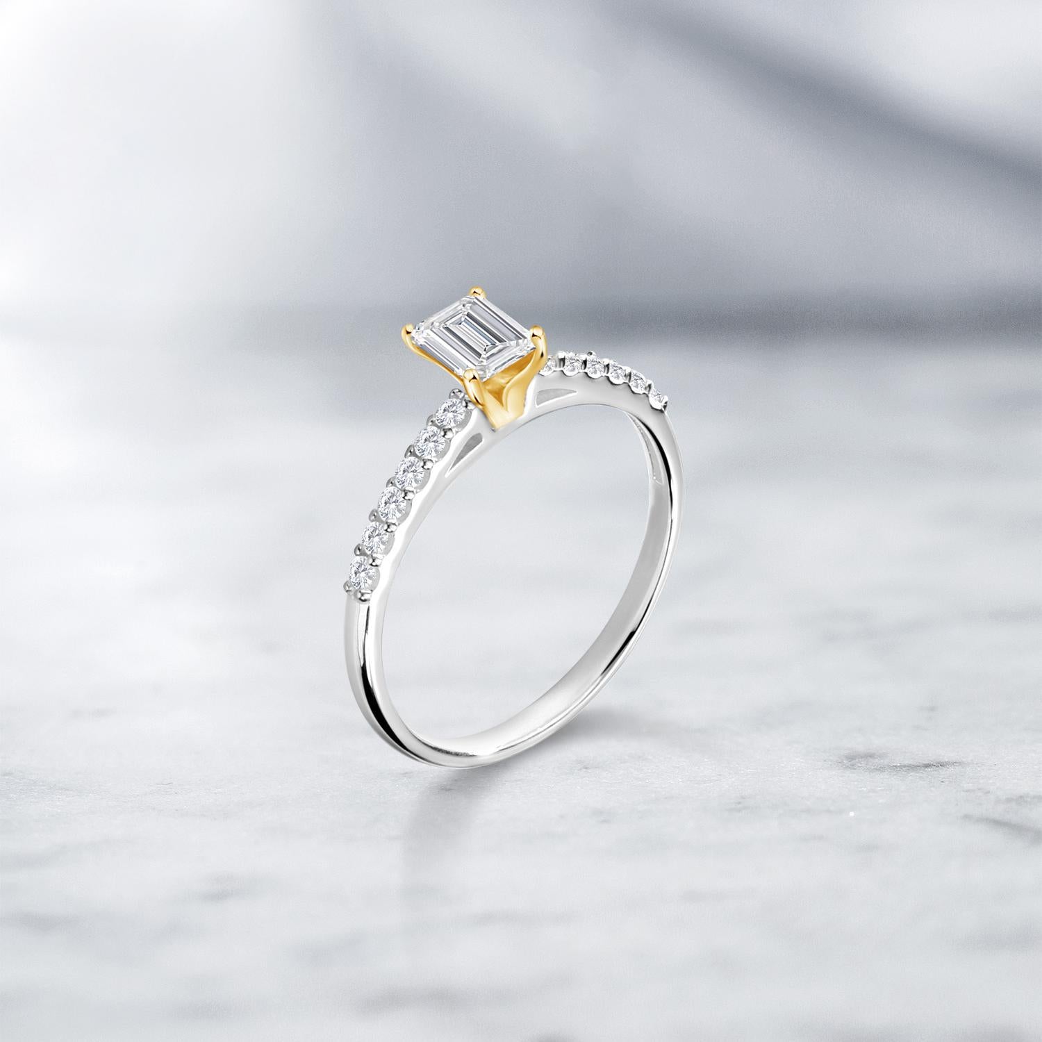 Ring in 925 Sterling Silver and 10K Yellow Gold