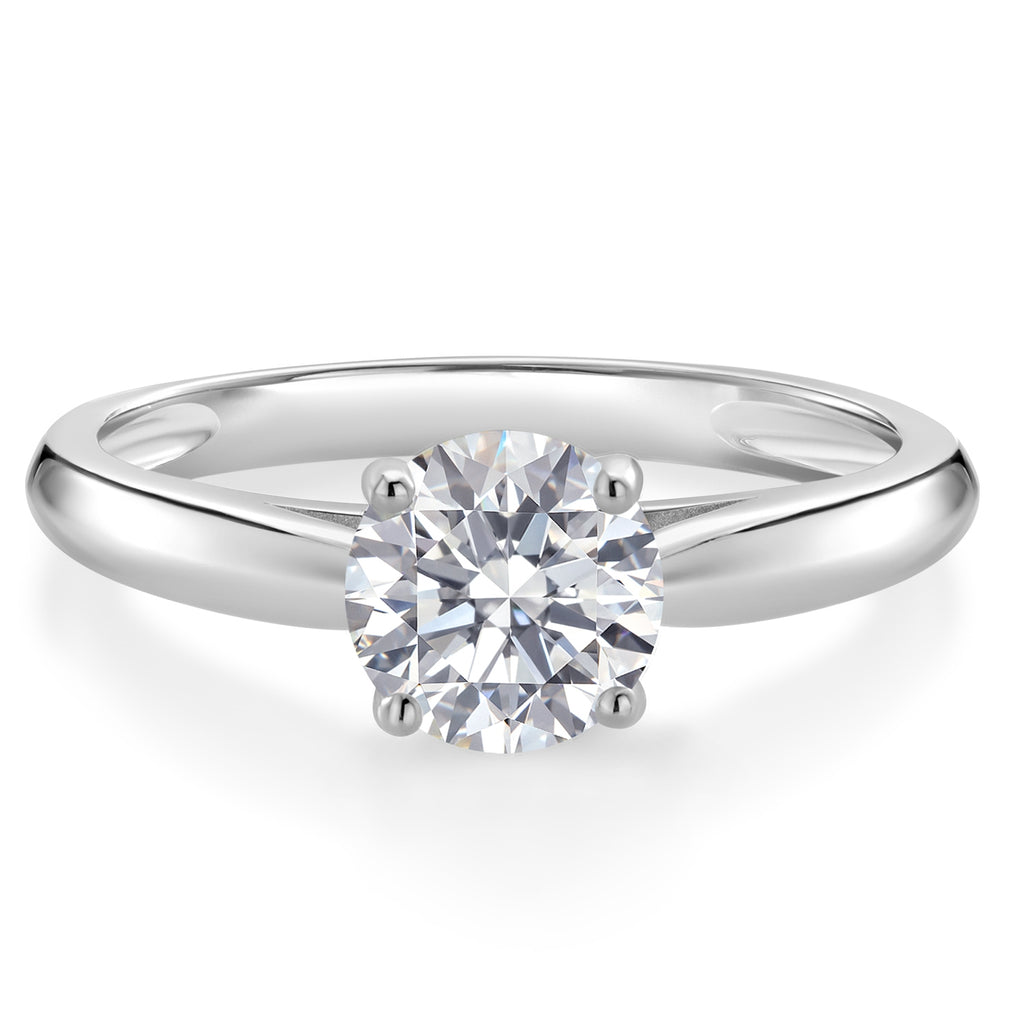 Round Cut_1.00 Carat_7.5_Ring in 10K White Gold