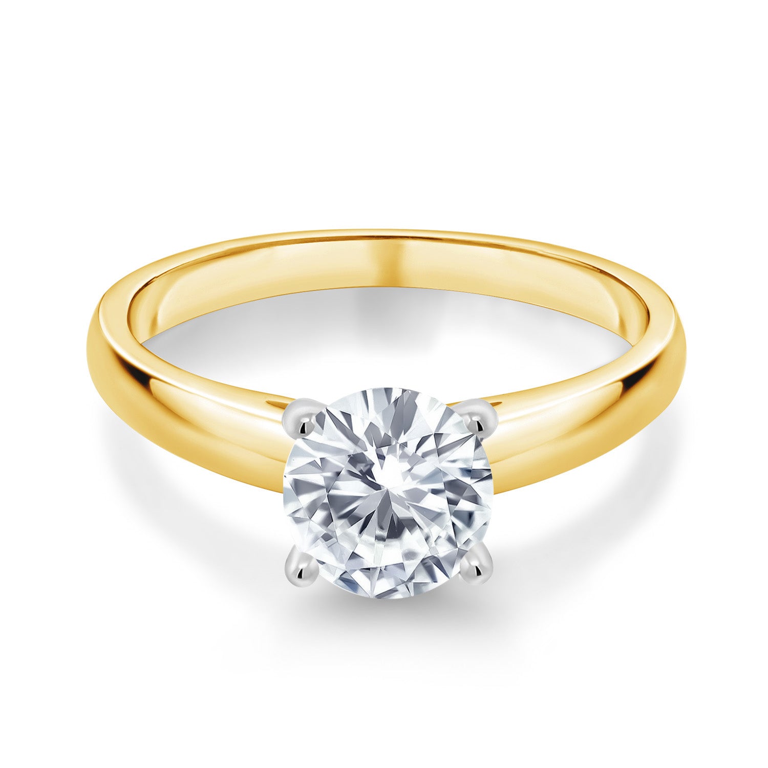 Moissanite_7_Ring in 10K Two Tone Gold