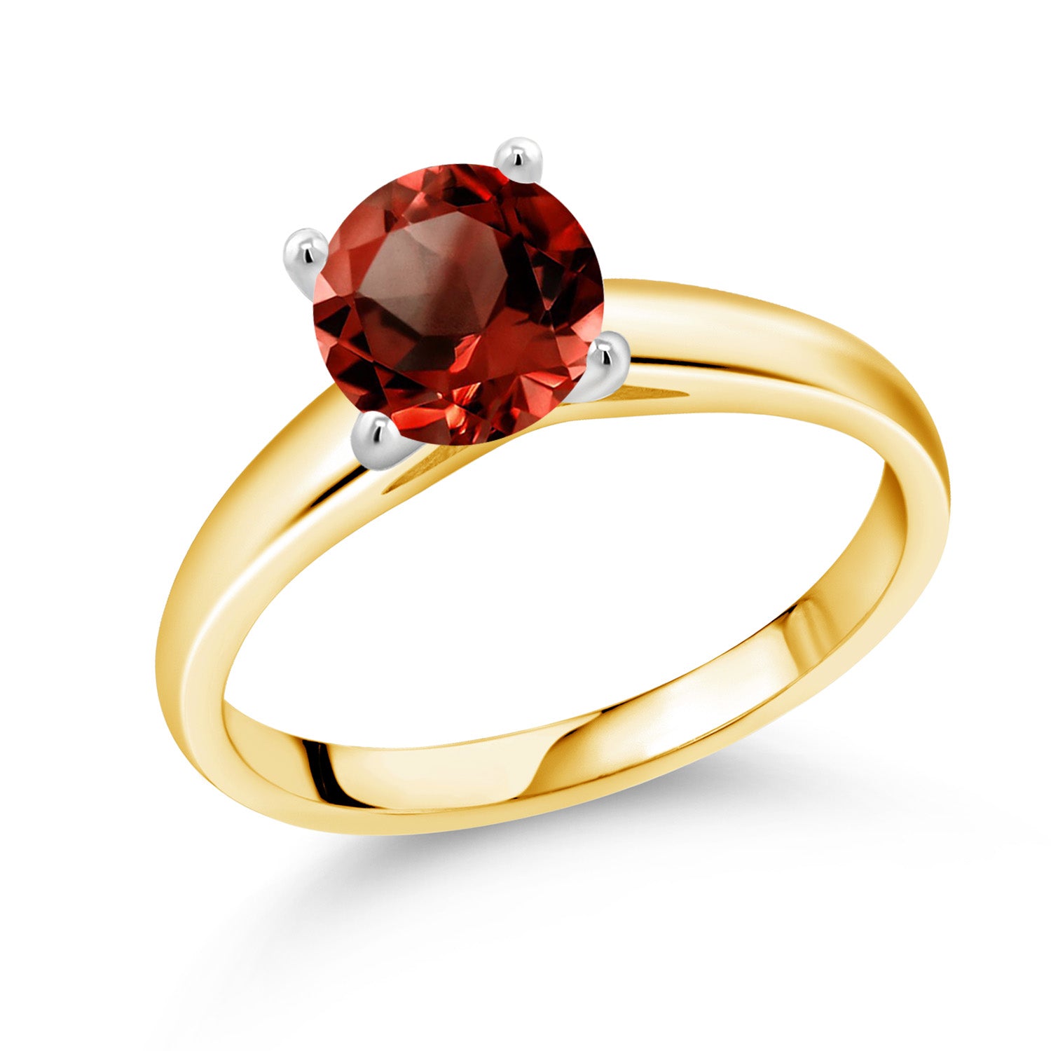 Garnet - January_9_Ring in 10K Two Tone Gold