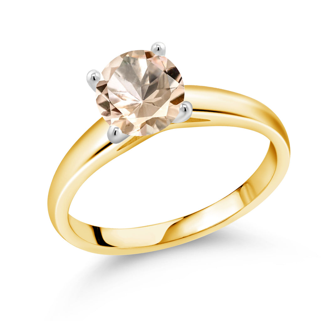 Morganite - October_6_Ring in 10K Two Tone Gold