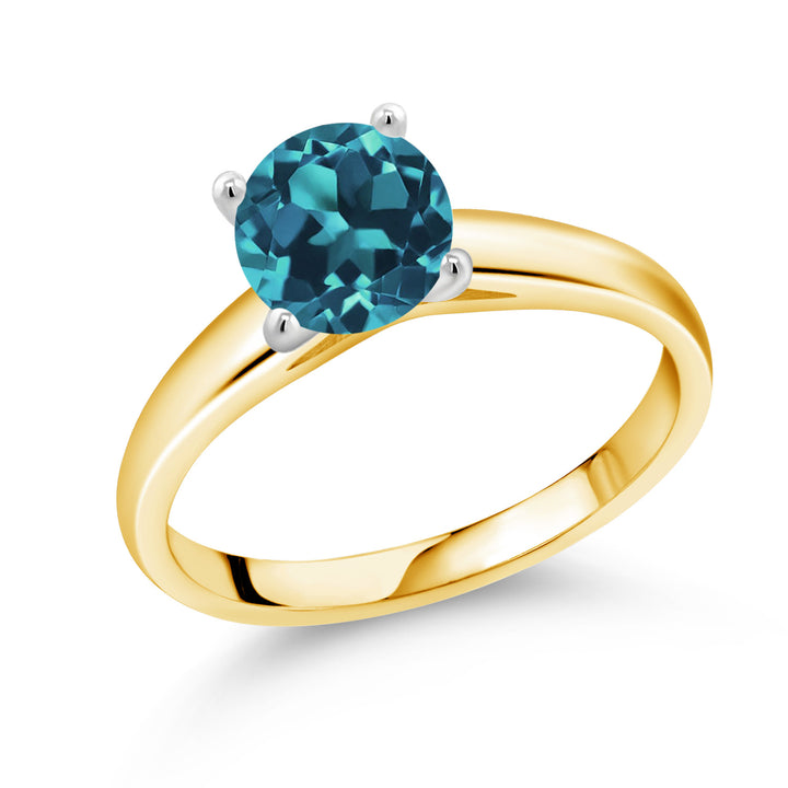 London Blue Topaz - November_7_Ring in 10K Two Tone Gold