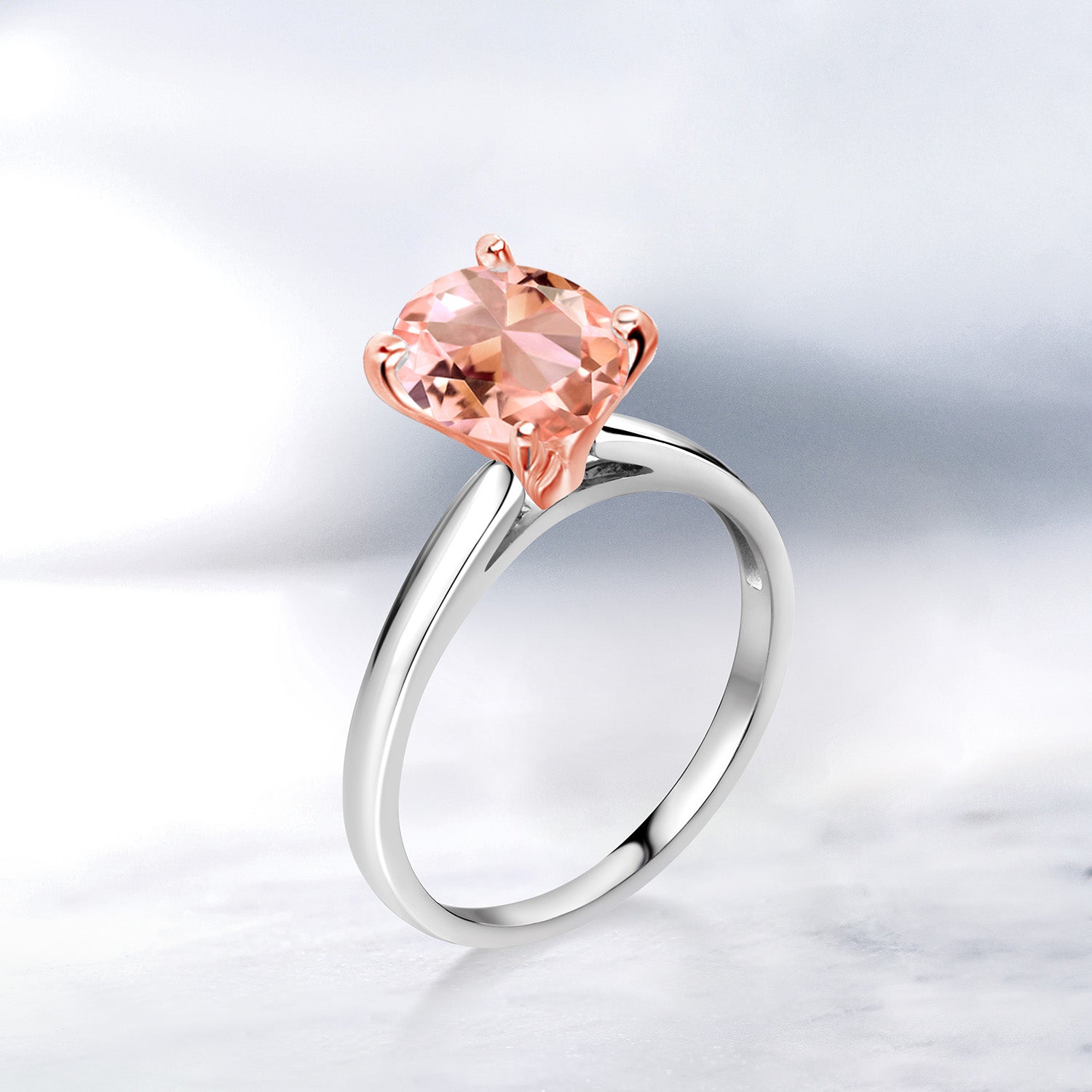 Ring in 925 Sterling Silver and 10K Rose Gold