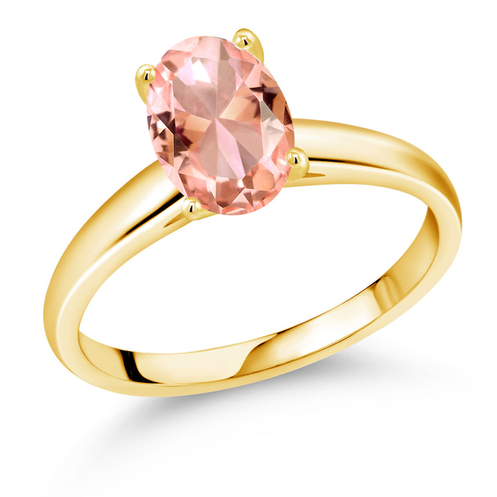 Peach Nano Morganite - October_5_Ring in 10K Yellow Gold