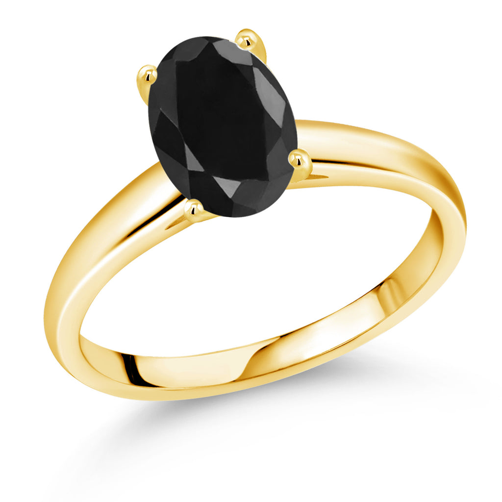 Black Sapphire - September_8_Ring in 10K Yellow Gold