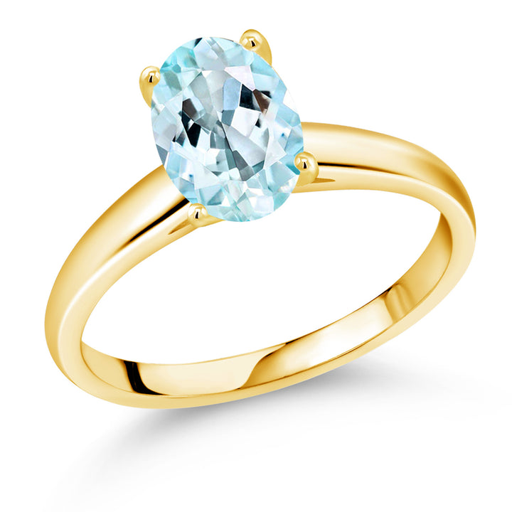 Sky Blue Topaz - November_5_Ring in 10K Yellow Gold