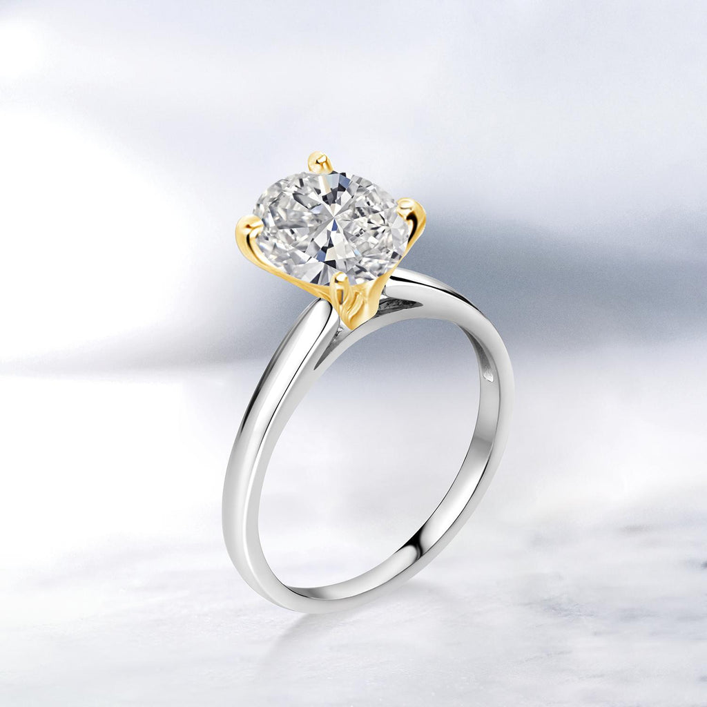 Ring in 925 Sterling Silver and 10K Yellow Gold