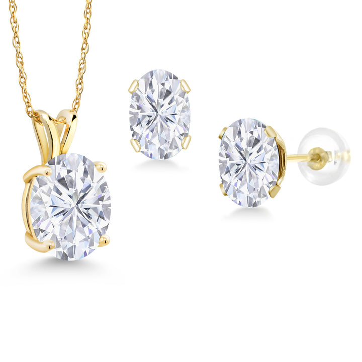 Pendant Earrings Set in 14K Yellow Gold