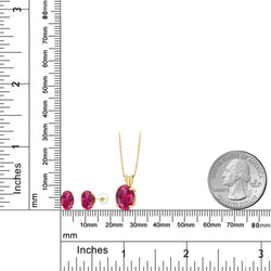 Pendant Earrings Set in 14K Yellow Gold