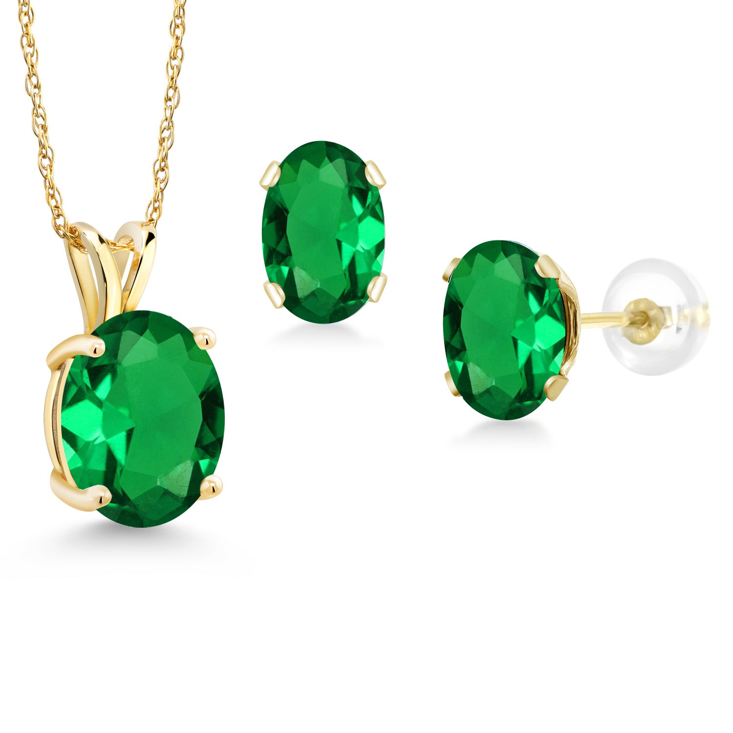 Pendant Earrings Set in 14K Yellow Gold