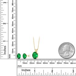 Pendant Earrings Set in 14K Yellow Gold
