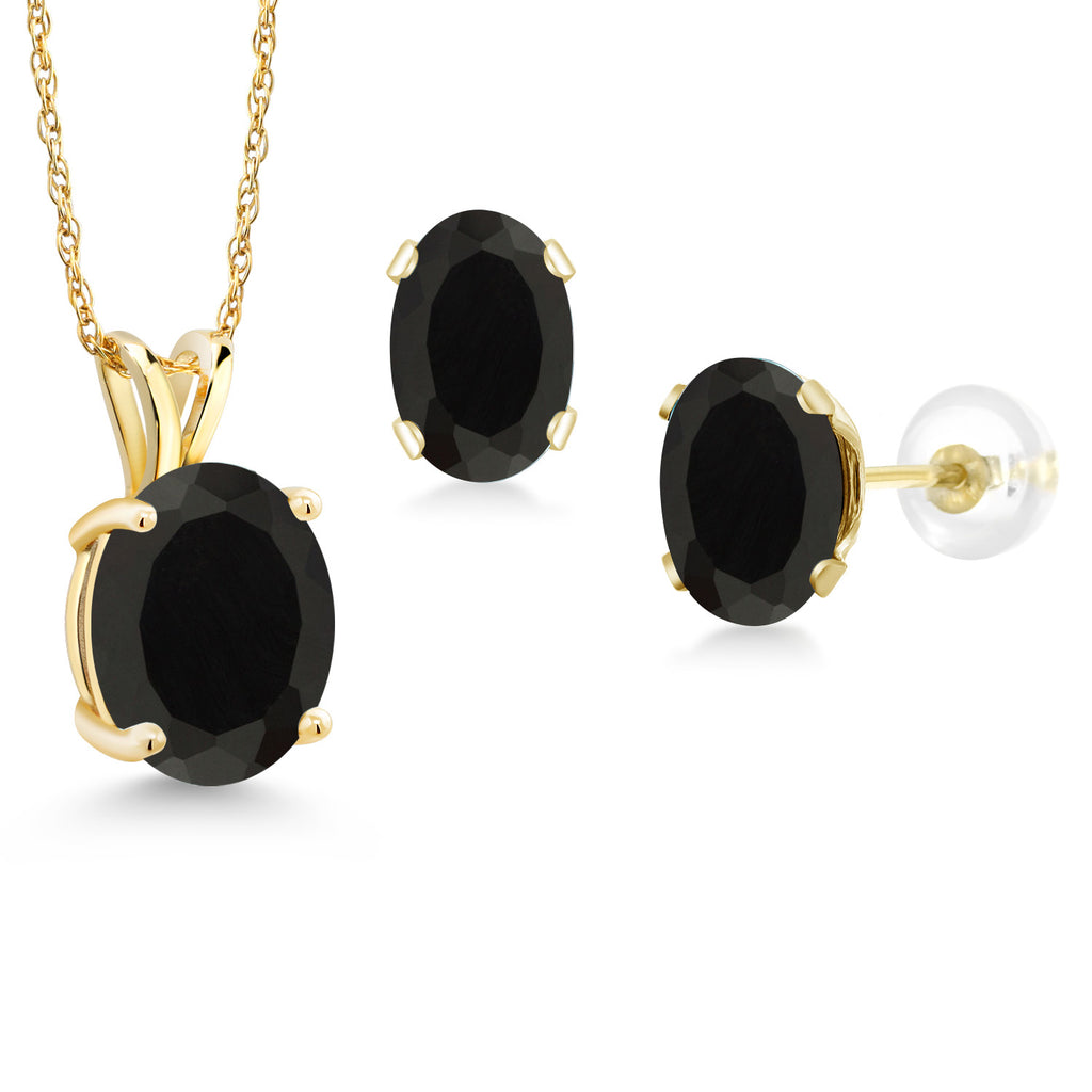 Pendant Earrings Set in 14K Yellow Gold