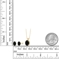 Pendant Earrings Set in 14K Yellow Gold