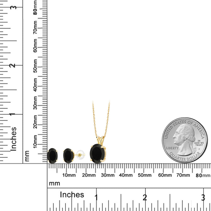 Pendant Earrings Set in 14K Yellow Gold