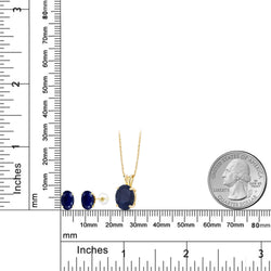 Pendant Earrings Set in 14K Yellow Gold