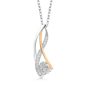 Pendant in 925 Sterling Silver and 10K Yellow Gold