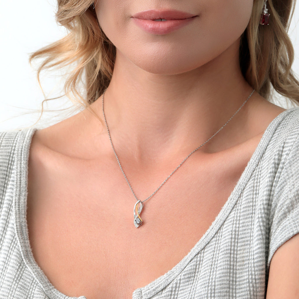 Pendant in 925 Sterling Silver and 10K Yellow Gold