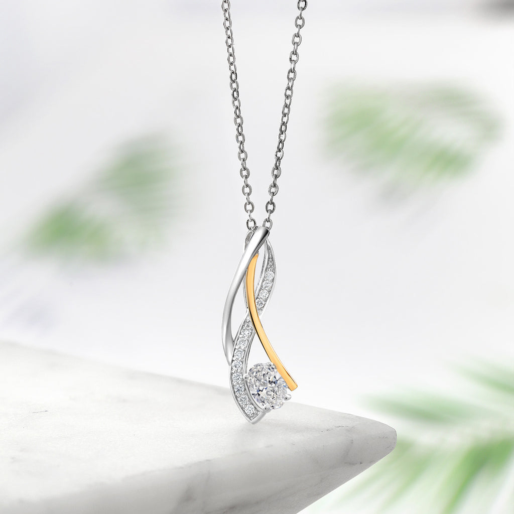 Pendant in 925 Sterling Silver and 10K Yellow Gold