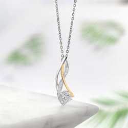 Pendant in 925 Sterling Silver and 10K Yellow Gold