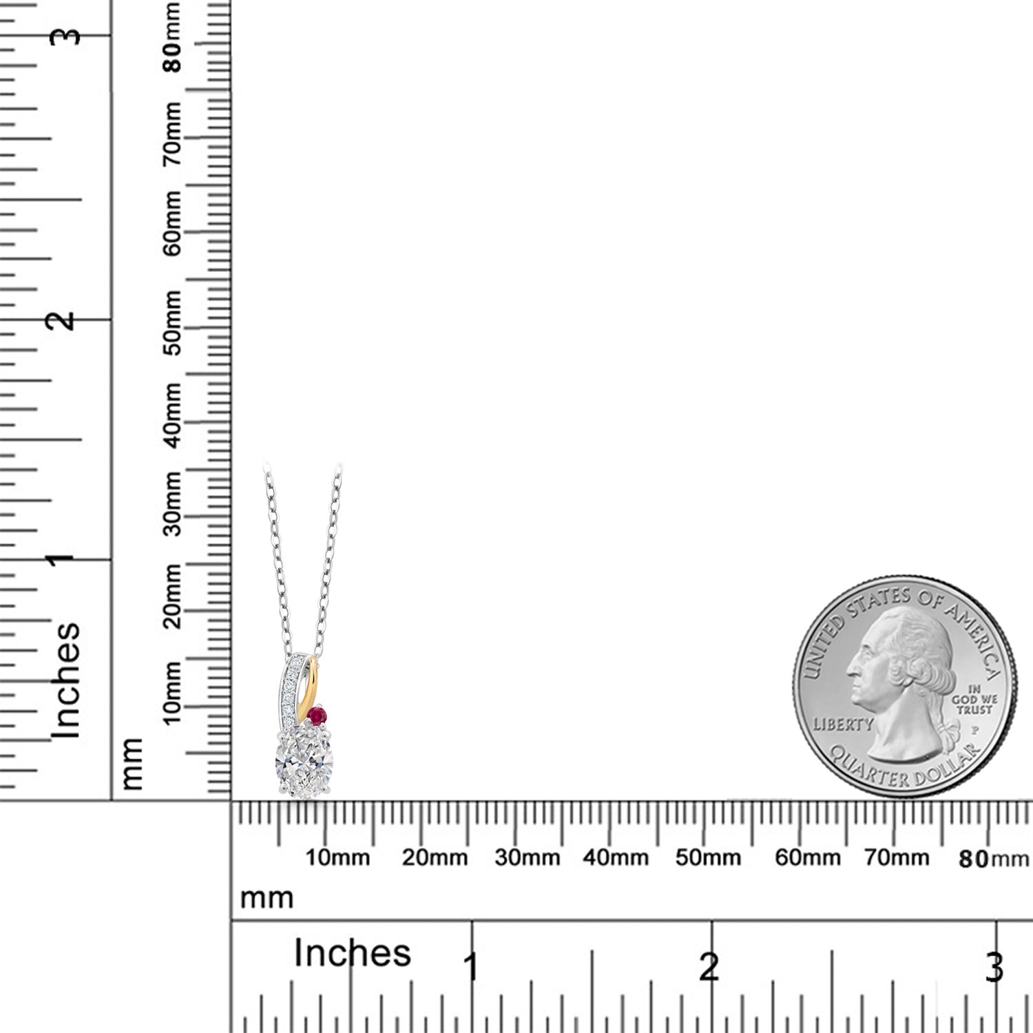 Pendant in 925 Sterling Silver and 10K Yellow Gold