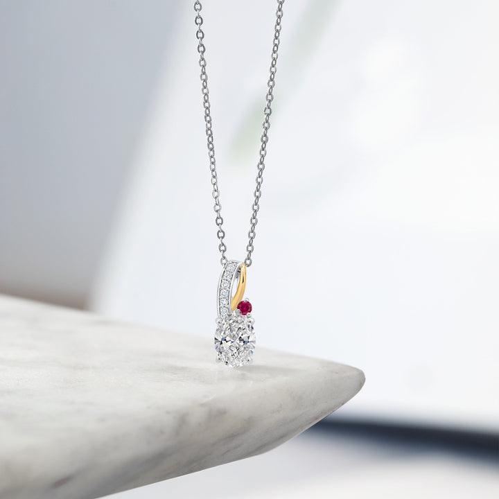 Pendant in 925 Sterling Silver and 10K Yellow Gold